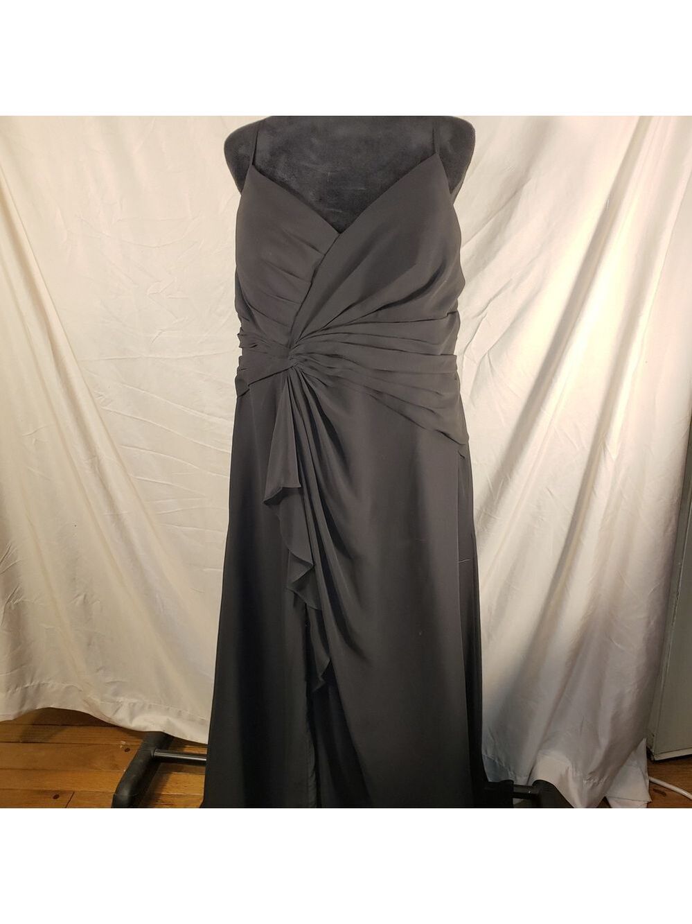 Azazie Black Strapless Ruched Twist Evening Dress - A16
